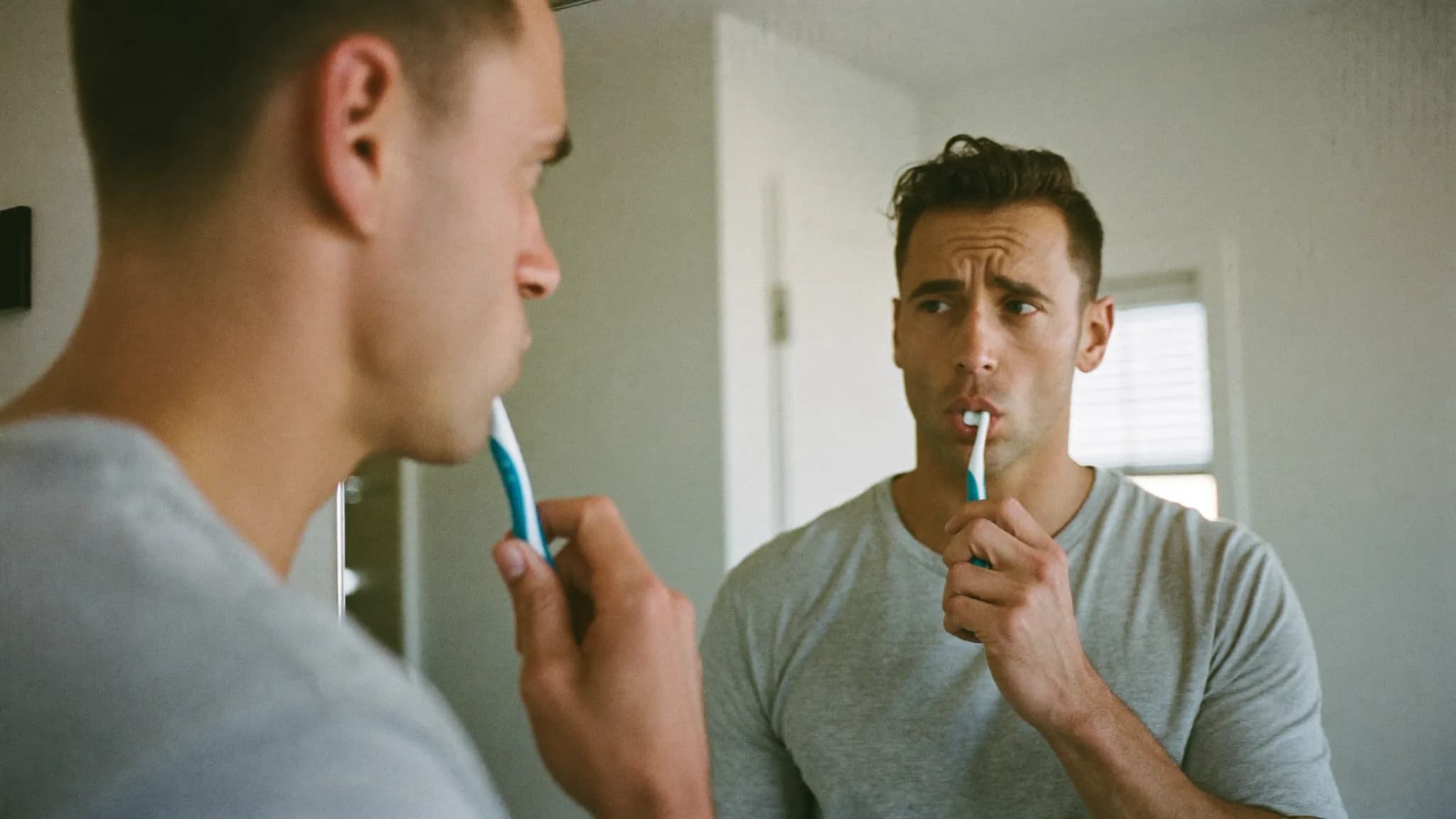 Dentist examining a patient's gums for signs of periodontitis at Good Morning Dental